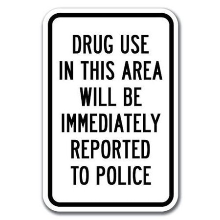 SIGNMISSION Safety Sign, 12 in Height, Aluminum, 18 in Length, Drug Free - Drug Use A-1218 Drug Free - Drug Use